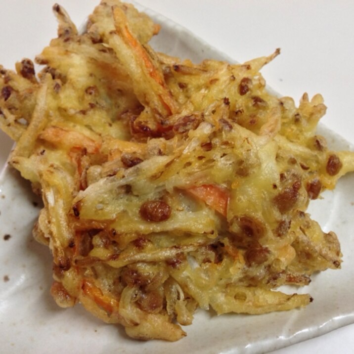 節約料理!納豆ともやしのかき揚げ
